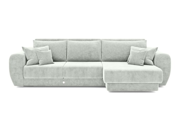 Угловой диван-кровать светло-серого цвета