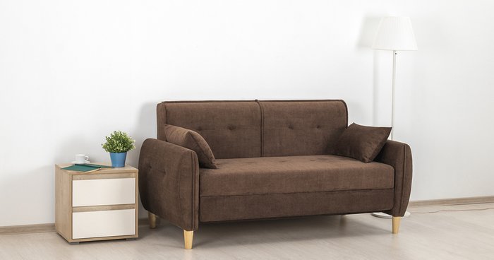 Диван-кровать Анита коричневого цвета - купить Прямые диваны по цене 32190.0