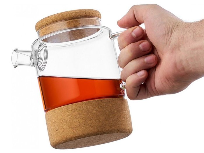 Чайник заварочный Kronos из стекла и пробки  - лучшие Для чая и кофе в INMYROOM
