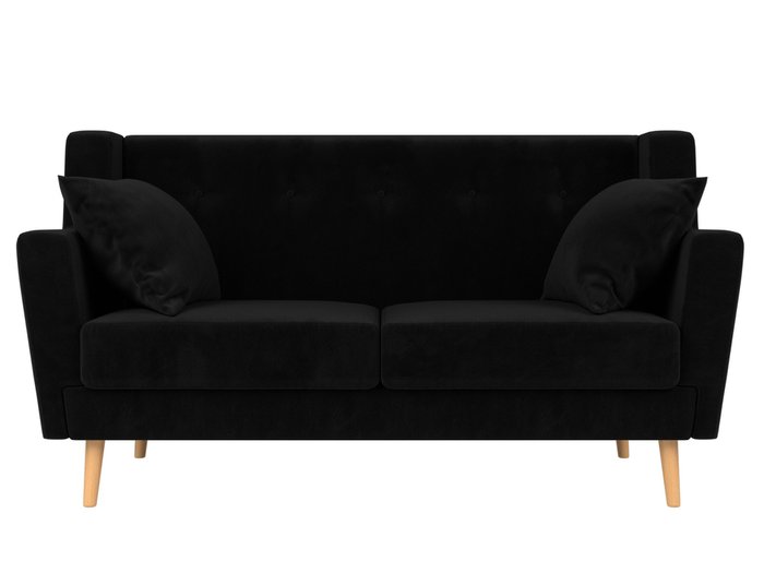 Диван Брайтон черного цвета  - купить Прямые диваны по цене 29999.0