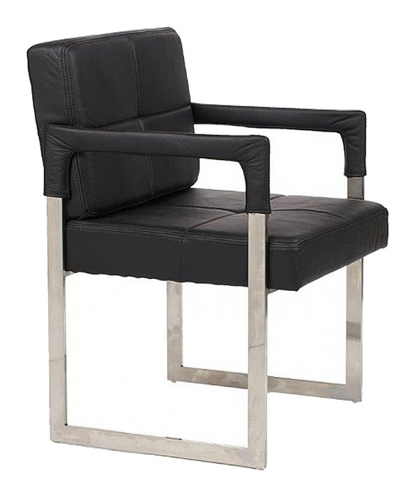 Кресло Aster Chair Черная Кожа 