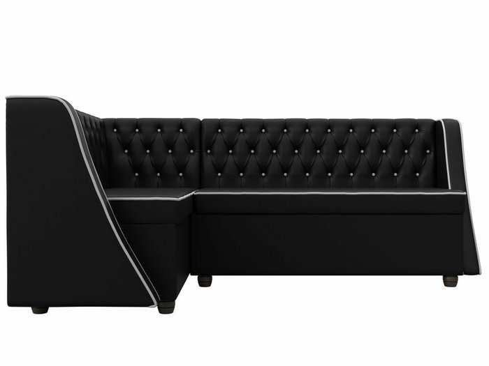 Кухонный угловой диван Лофт черного цвета (экокожа)  левый угол - купить Угловые диваны по цене 48999.0