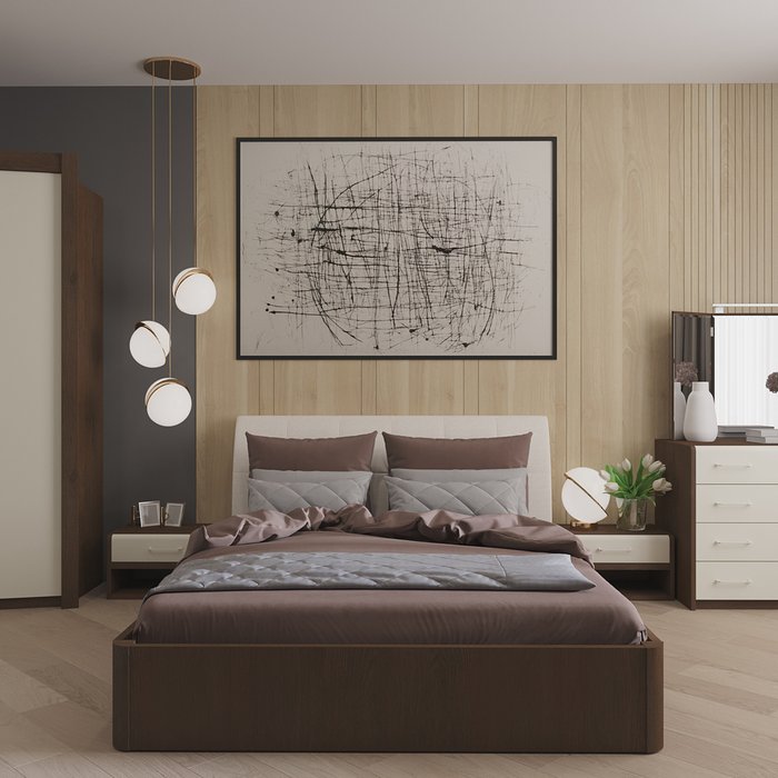 Кровать Сиена 180х200 с изголовьем молочного цвета и подъемным механизмом - купить Кровати для спальни по цене 42710.0