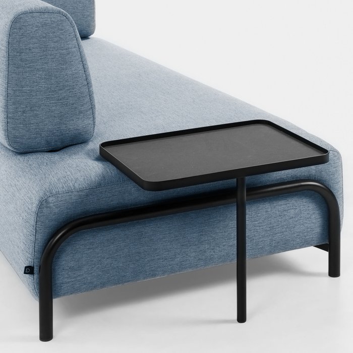 Диван трехместный Compo синего цвета с приставным столиком - купить Прямые диваны по цене 176990.0