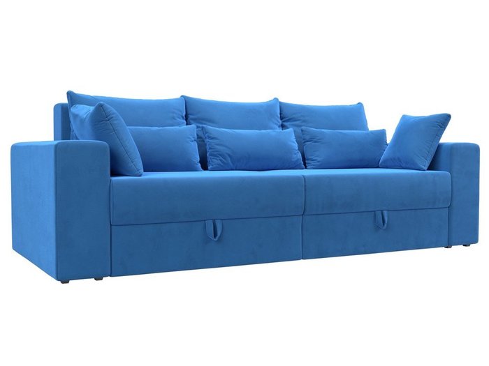 Прямой диван-кровать Мэдисон темно-голубого цвета