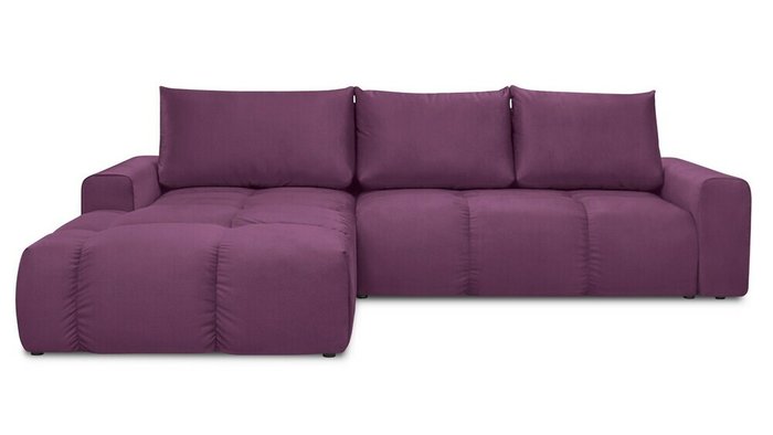 Угловой диван-кровать с оттоманкой Венто фиолетового цвета - купить Угловые диваны по цене 86000.0