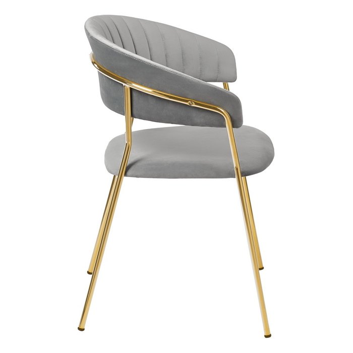 Стул Turin серого цвета с золотыми ножками - лучшие Обеденные стулья в INMYROOM