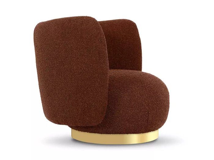 Кресло Lucca коричневого цвета с золотым основанием - лучшие Интерьерные кресла в INMYROOM