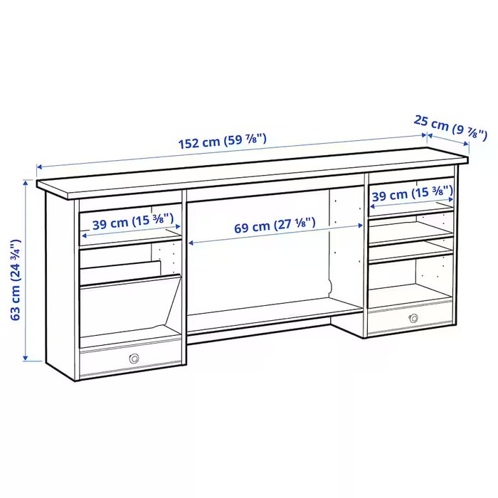 Дополнительный модуль стола Hemnes белого цвета - лучшие Полки в INMYROOM