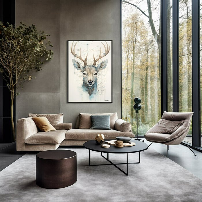 Репродукция картины Enchanted Deer, No 1, 2024г. - лучшие Картины в INMYROOM