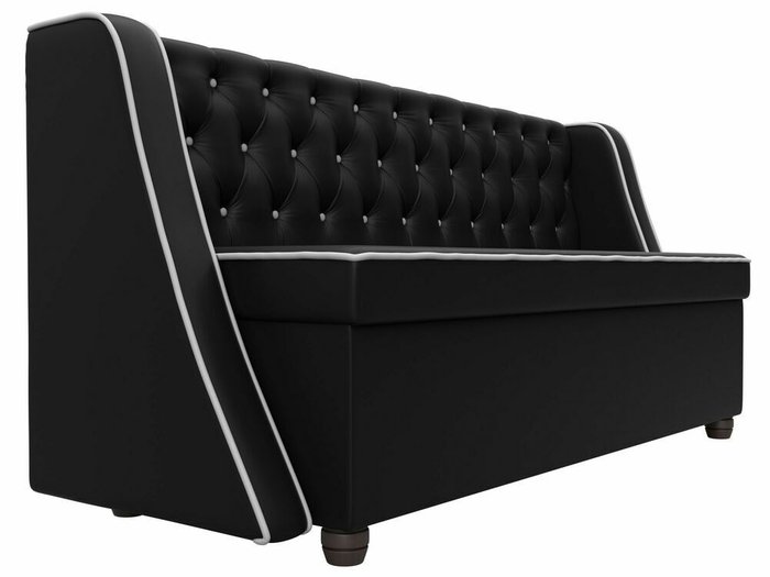 Кухонный прямой диван Лофт черного цвета (экокожа) - лучшие Прямые диваны в INMYROOM