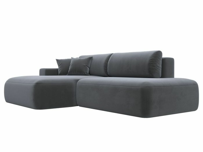 Угловой диван-кровать Лига 036 Модерн темно-серого цвета левый угол - лучшие Угловые диваны в INMYROOM
