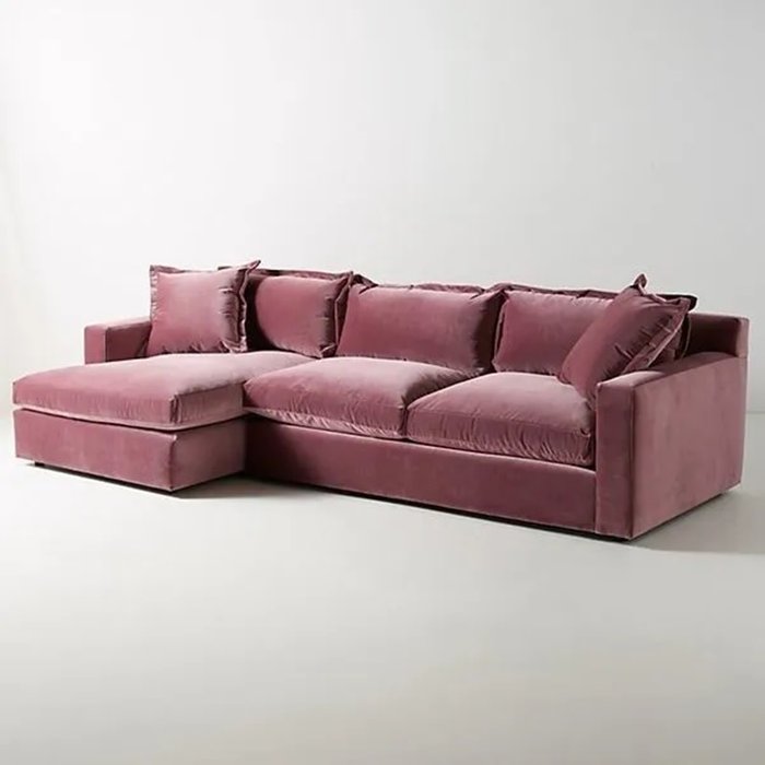Угловой диван Velvet розового цвета - купить Угловые диваны по цене 229900.0