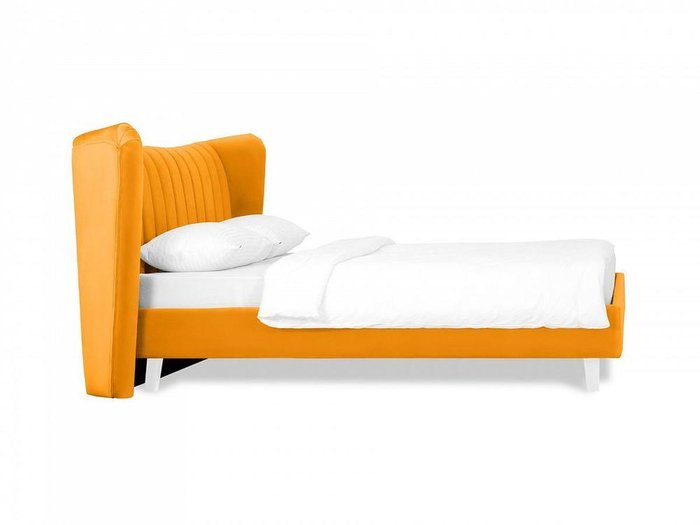 Кровать Queen Agata L 160х200 горчичного цвета - лучшие Кровати для спальни в INMYROOM