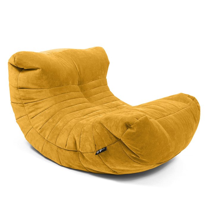 Бескаркасное кресло Кокон желтого цвета