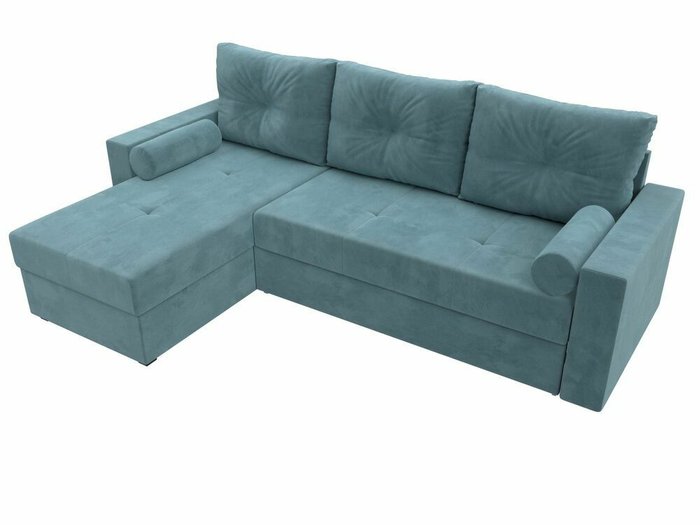 Угловой диван-кровать Верона бирюзового цвета левый угол - лучшие Угловые диваны в INMYROOM