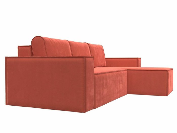 Угловой диван-кровать Куба кораллового цвета правый угол - лучшие Угловые диваны в INMYROOM