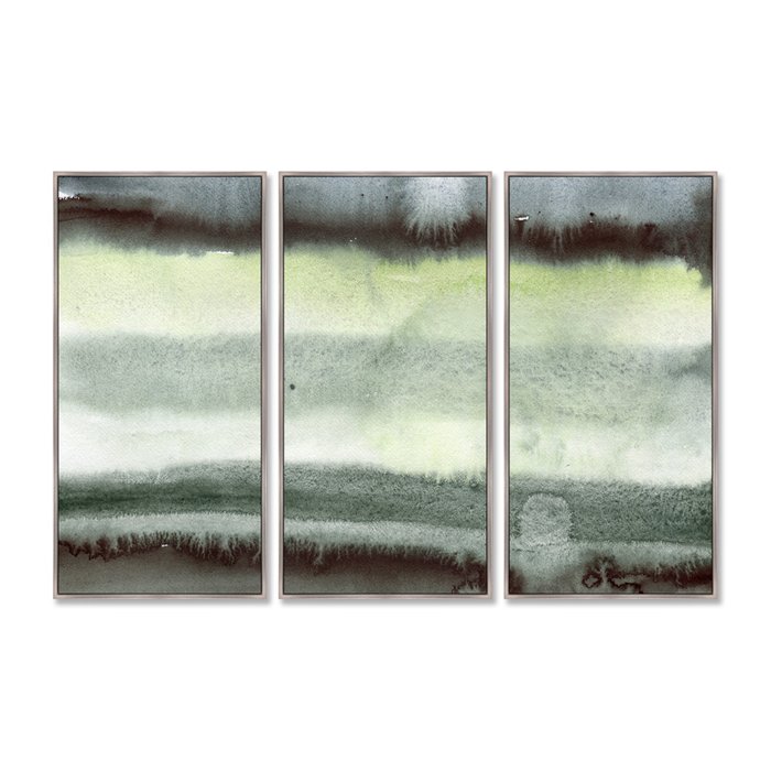 Репродукция картины на холсте из 3-х частей Rolling waves over the black sand - купить Картины по цене 58999.0