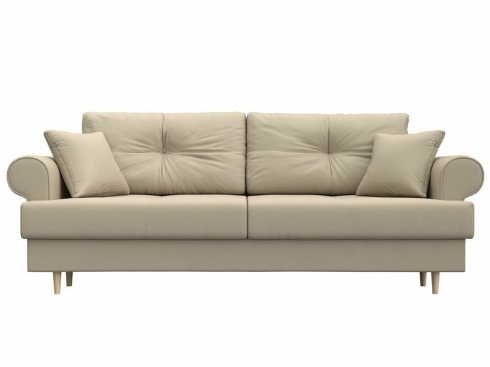 Диван-кровать Сплин бежевого цвета (экокожа) - купить Прямые диваны по цене 44999.0