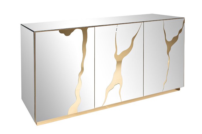 Зеркальная тумба c золотым декором  - купить Тумбы для хранения по цене 147040.0
