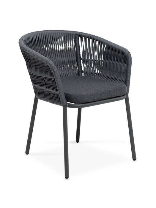 Плетеный стул из роупа Бордо темно-серого цвета - купить Садовые стулья по цене 22500.0