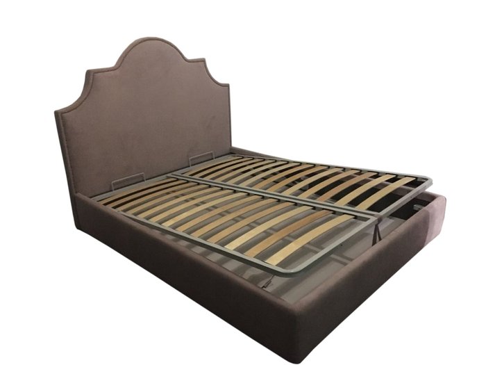 Кровать Фиби темно-коричневого цвета 200х200 с ящиком для хранения   - купить Кровати для спальни по цене 79830.0