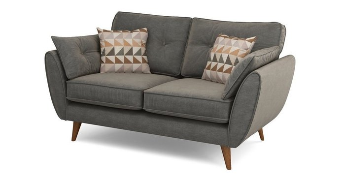 Прямой двухместный диван Элдон темно-серый - купить Прямые диваны по цене 54800.0