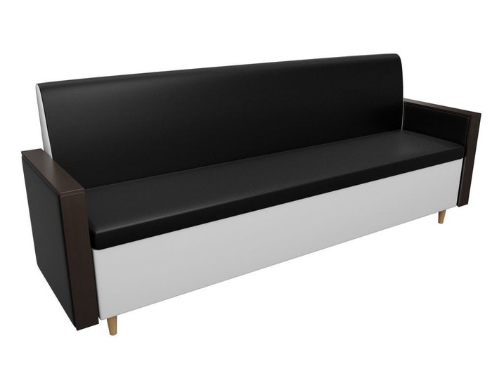 Кухонный прямой диван Модерн бело-черного цвета (экокожа) - лучшие Прямые диваны в INMYROOM