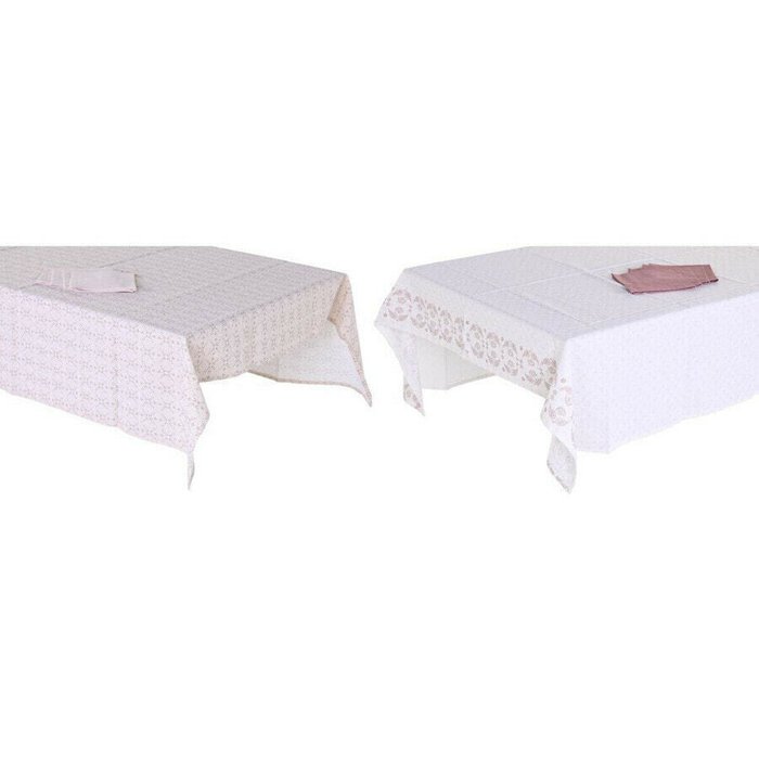 Скатерть и салфетки DKD Home Decor 150 x 150 x 0,5 см Розовый Белый (2 штук) Скатерть и салфетки DKD Home Decor 150 x 150 x 0,5 см Розовый Белый (2 штук)