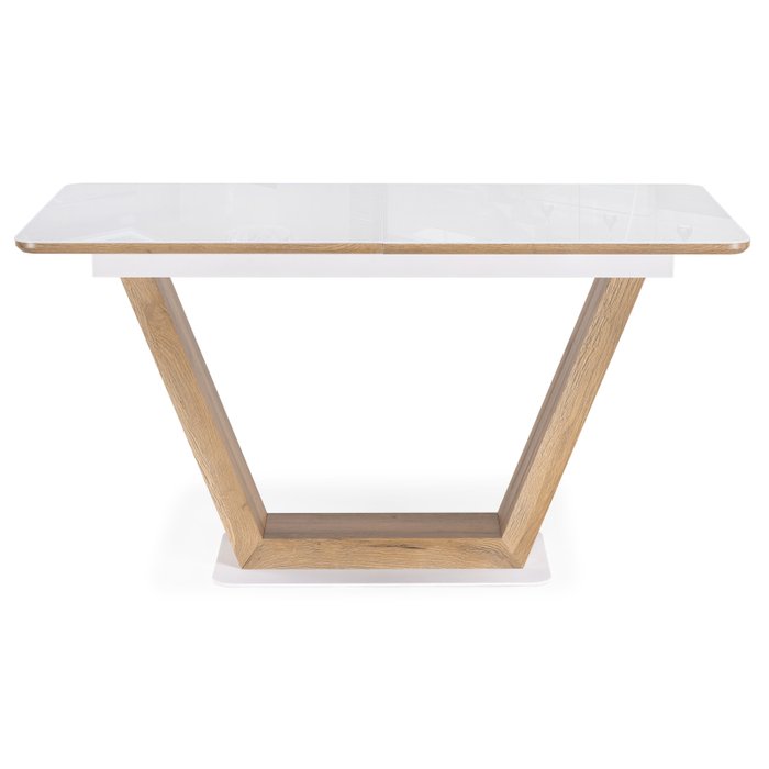 Раздвижной обеденный стол Иматра бело-бежевого цвета - купить Обеденные столы по цене 27817.0