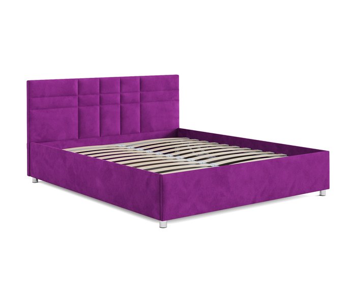 Кровать Нью-Йорк 140х190 фиолетового цвета с подъемным механизмом (микровельвет) - лучшие Кровати для спальни в INMYROOM