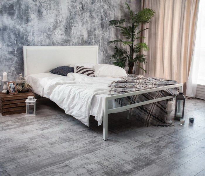 Кровать Лоренцо 180х200 белого цвета с белой вставкой - лучшие Кровати для спальни в INMYROOM