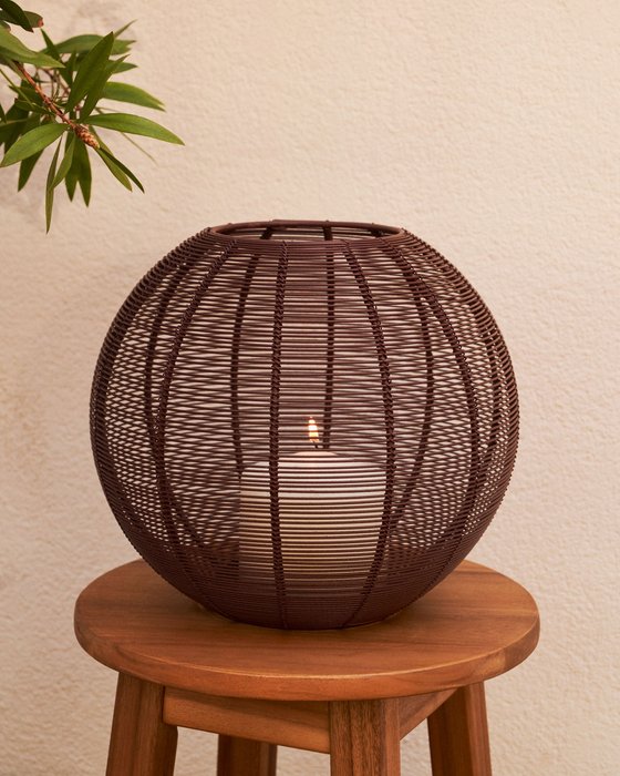Сферический подсвечник Amer коричневого цвета - купить Подсвечники по цене 11990.0