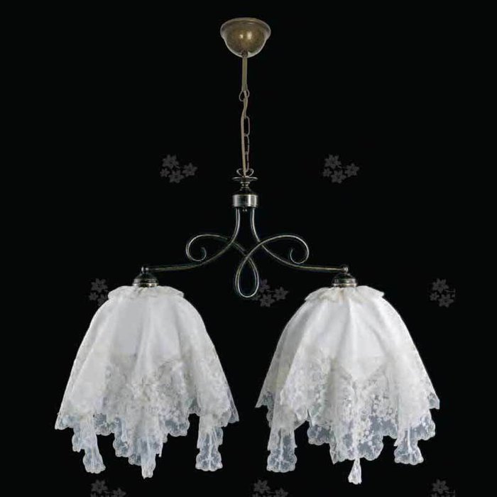 Подвесной светильник Jago VIOLA с двумя белыми текстильными абажурами - купить Подвесные люстры по цене 73360.0