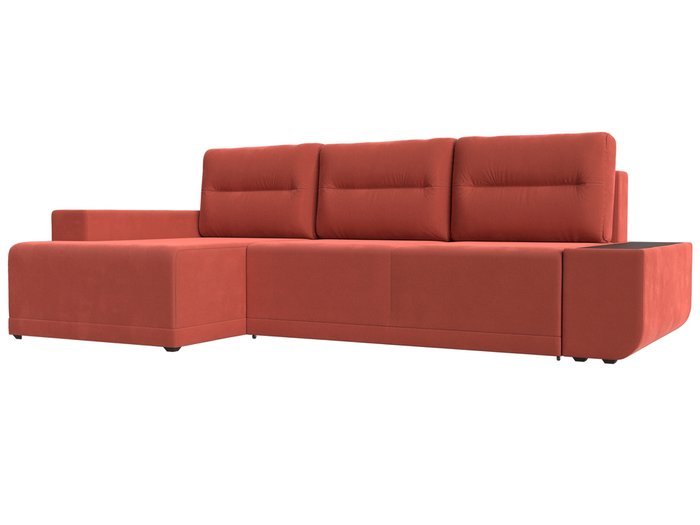 Угловой диван-кровать Чикаго кораллового цвета левый угол