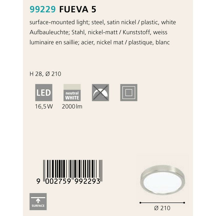 Светильник точечный Eglo Fueva 5 99229 - купить Потолочные светильники по цене 3190.0
