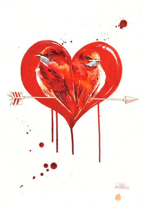 Принт "Love Birds" by Lora Zombie