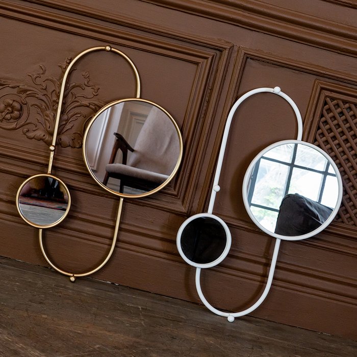 Настенное зеркало Мирам Уайт белого цвета - лучшие Настенные зеркала в INMYROOM Настенное зеркало Мирам Уайт белого цвета - лучшие Настенные зеркала в INMYROOM