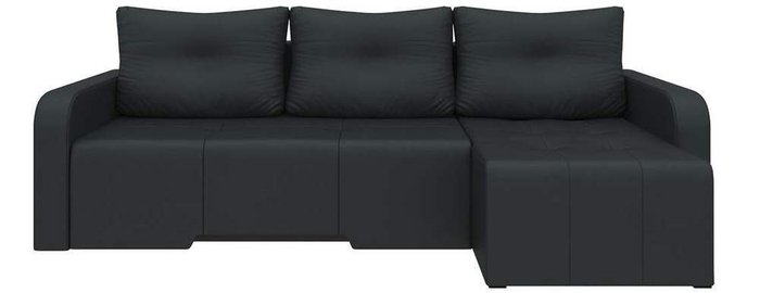 Угловой диван-кровать Манхеттен черного цвета (экокожа) - купить Угловые диваны по цене 25590.0