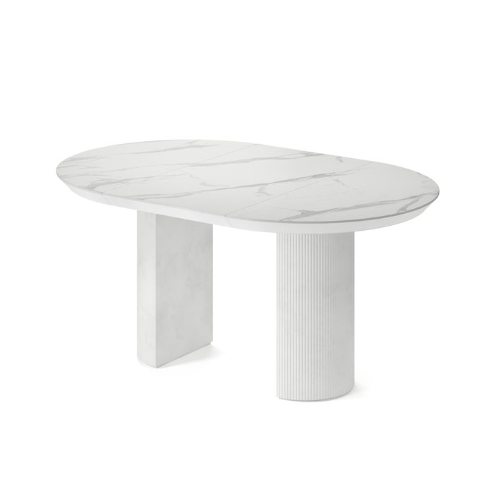 Обеденный стол раздвижной Вега М белого цвета - купить Обеденные столы по цене 128285.0