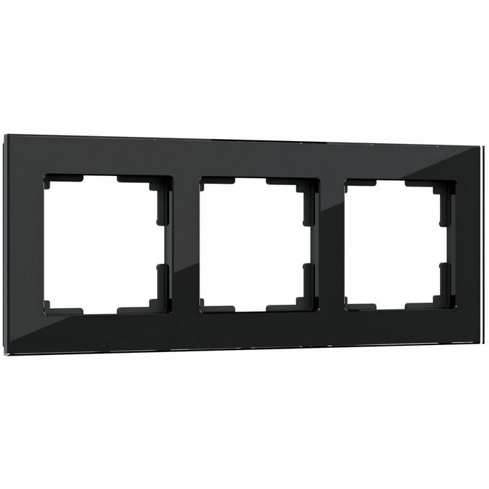Рамка из стекла на 3 поста Favorit черный W0031108 Рамка из стекла на 3 поста Favorit черный W0031108