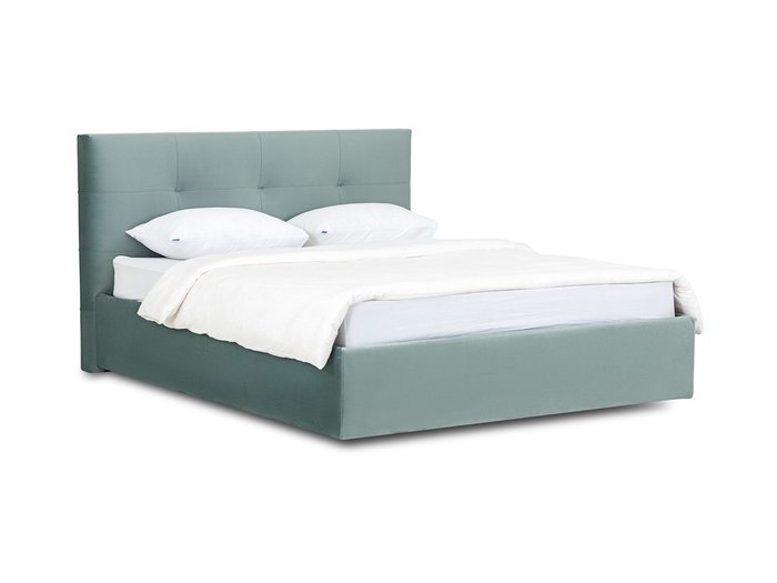 Кровать Queen Anna Lux 160х200 серо-синего цвета с подъемным механизмом - купить Кровати для спальни по цене 54870.0