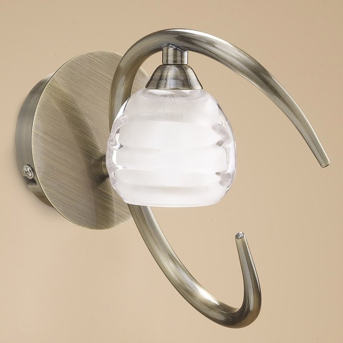 Бра Loop Antique Brass 1826 (стекло, цвет белый) - купить Бра и настенные светильники по цене 7596