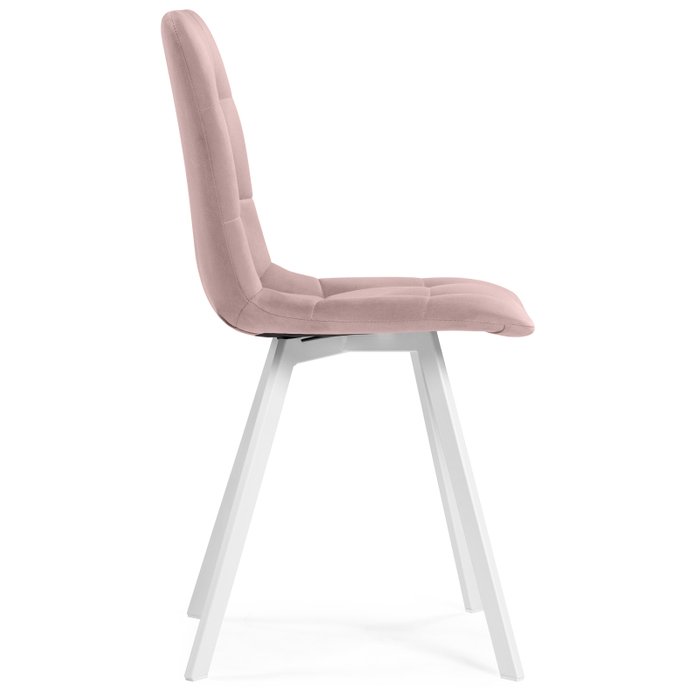 Стул Чилли розового цвета с белыми ножками - лучшие Обеденные стулья в INMYROOM