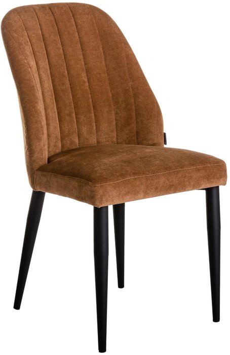 Стул Alen коричневого цвета на черных ножках - лучшие Обеденные стулья в INMYROOM