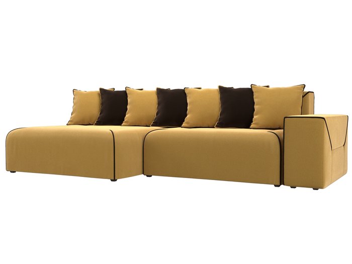 Угловой диван-кровать Кёльн желтого цвета левый угол