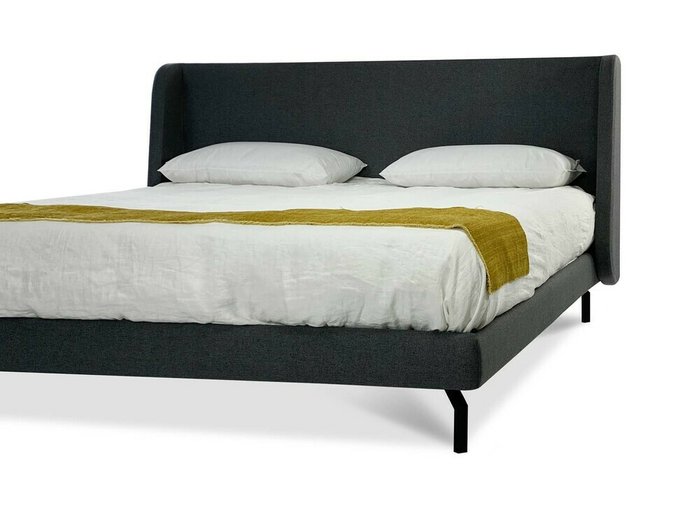Кровать Posh 180х200 темно-серого цвета с ортопедической решеткой - лучшие Кровати для спальни в INMYROOM