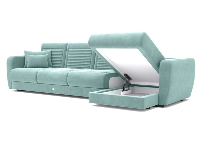 Угловой диван-кровать голубого цвета - купить Угловые диваны по цене 290000.0