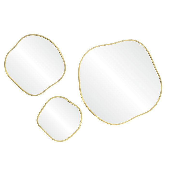 Настенное зеркало Organic M в раме золотого цвета - купить Настенные зеркала по цене 12700.0