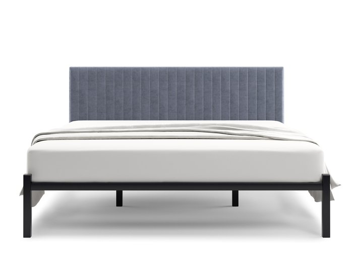 Кровать Лофт Mellisa Steccato 160х200 серого цвета без подъемного механизма - купить Кровати для спальни по цене 16000.0